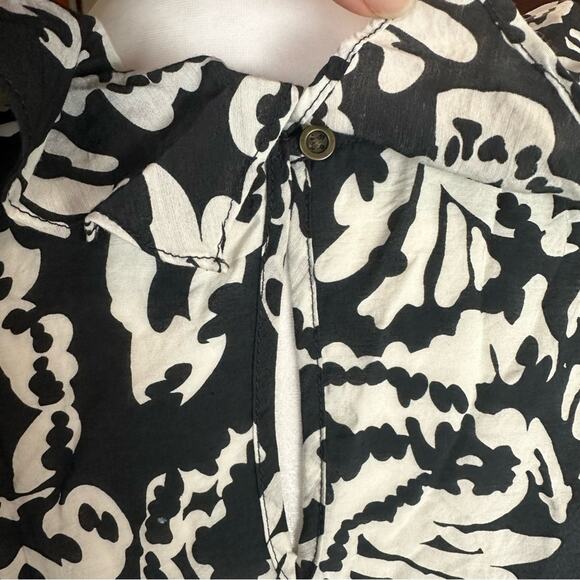 Liz Lange Maternity Print Ruffle Neck Tunic Top Black White Size XXL - Picture 5 of 8